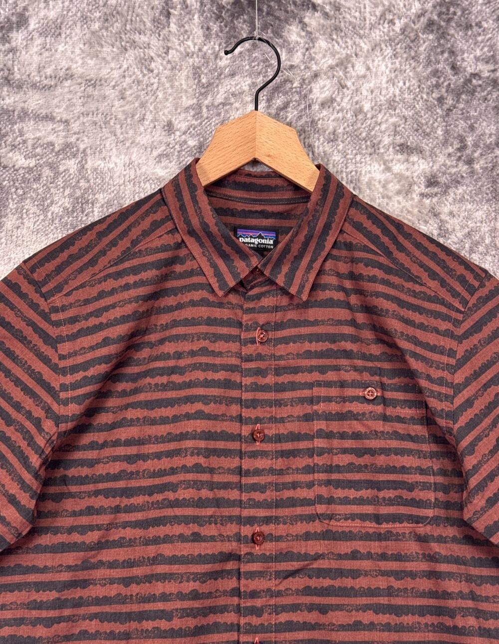 Patagonia Go To Shirt Medium Mens Burnt Orange Organic Cotton Button Down